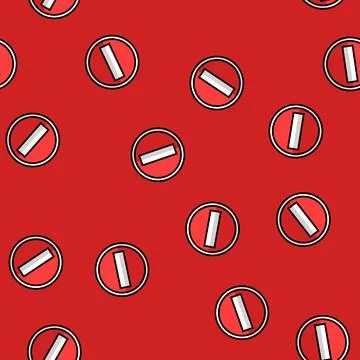 No entry vector seamless pattern イラスト素材