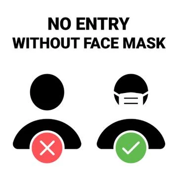 No entry without face mask. Wear a mask Stock Illustration