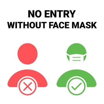 No entry without face mask. Wear a mask Stock Illustration