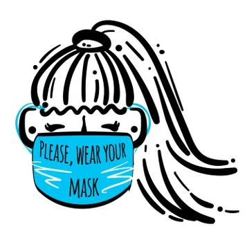 No entry without face mask Stock Illustration