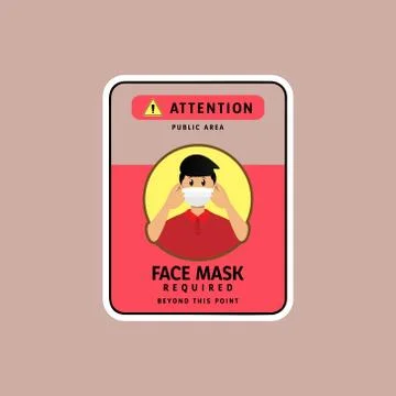 No entry without face mask sign design conceptual Stock Illustration