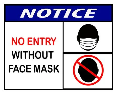 No entry without face mask,icon, notice or mandatory sign   Stock Illustration