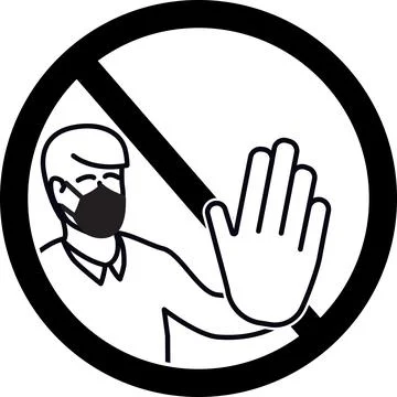 No Entry without protective face mask Sign Stock Illustration