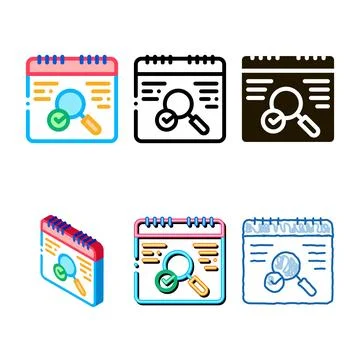 No error detection multistyle icon vector outline 스톡 일러스트