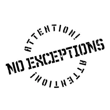 No Exceptions rubber stamp Stock Illustration