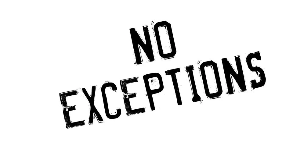 No Exceptions rubber stamp Stock Illustration