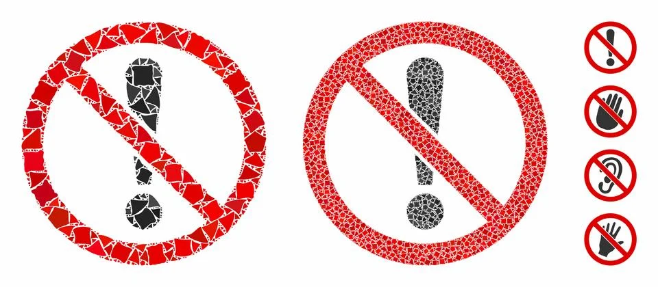 No exclamation Mosaic Icon of Bumpy Items 스톡 일러스트