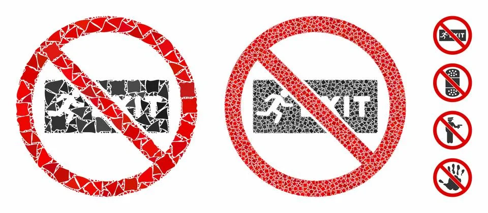 No exit Mosaic Icon of Bumpy Items Illustrazione stock