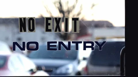 No exit No entry door sign Stock Footage 1344657