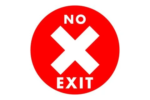 NO EXIT Sign Red Circle Stock Illustration