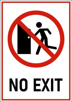 No Exit Sign On White Background Stock Illustration