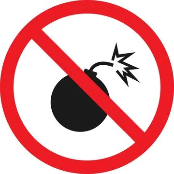 No Explosive icon sign. Stock Illustration