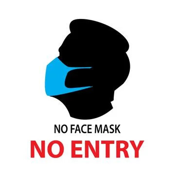 No face mask no entry mask required sign,vector illustration. Stock Illustration