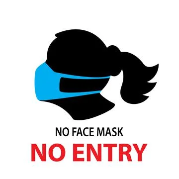 No face mask no entry mask required sign,vector illustration. Stock Illustration