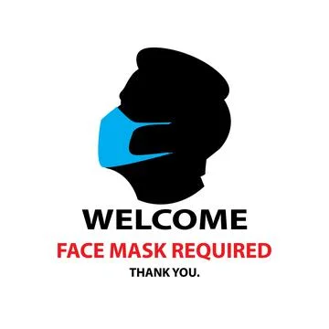 No face mask no entry mask required sign,vector illustration. Stock Illustration
