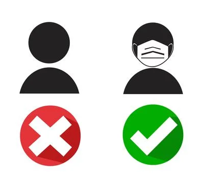 No Face Mask, No Entry icon Illustrazione stock