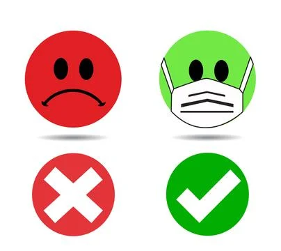 No Face Mask, No Entry icon Stock Illustration