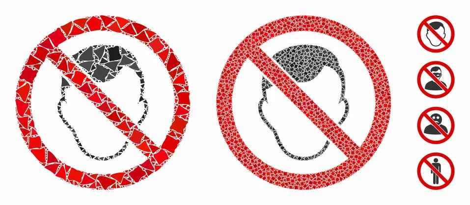 No face Mosaic Icon of Bumpy Items Stock Illustration