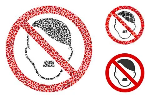 No Fascist Composition Icon of Inequal Elements 库存插图