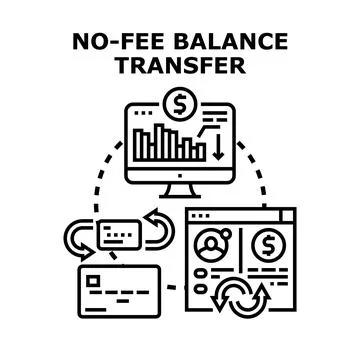 No fee balance transfer concept with financial management Stock Illustration