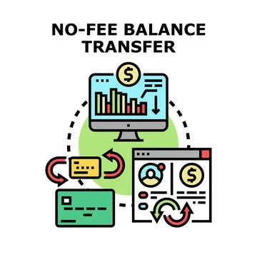 No fee balance transfer concept with financial management Stock Illustration