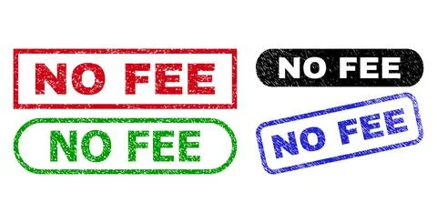 NO FEE Rectangle Stamps Using Rubber Style Stock Illustration