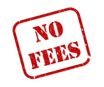 No Fees Rubber Stamp Vector Stock Illustration