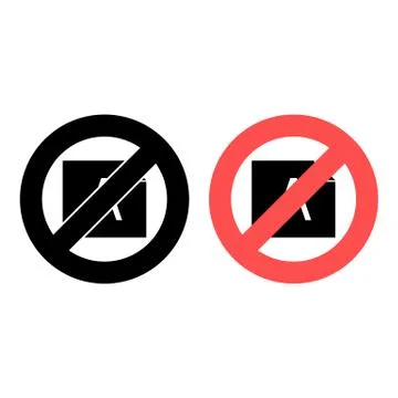 No file, text icon. Simple glyph, flat vector of text editor ban, prohibition Stock Illustration