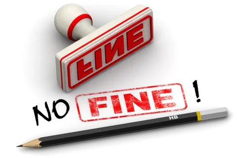 No fine! Corrected seal impression 库存插图