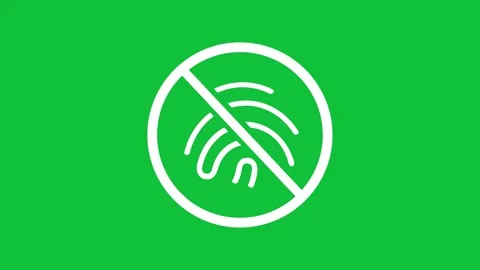 No fingerprint access animated authorization not allowed logo symbol of Stock Footage 310656860