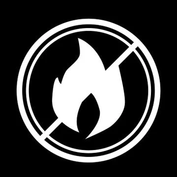 No fire line icon. vector illustration isolated on black. outline style design Stock Illustration