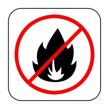 No fire with red cross vector sign Stock Illustration