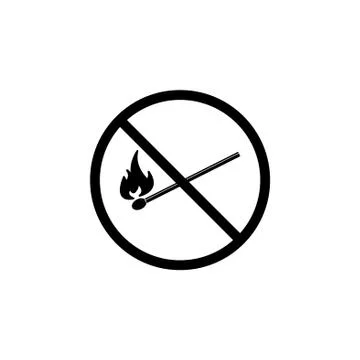 No fire sign icon. vector illustration black on white background Stock Illustration