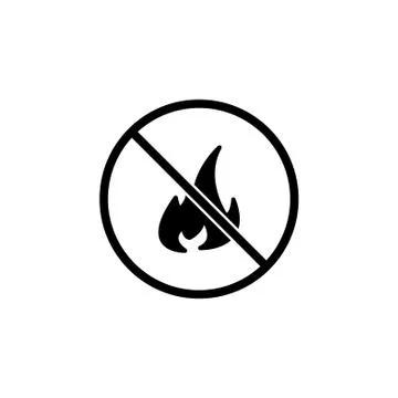 No fire sign icon. vector illustration black on white background Stock Illustration
