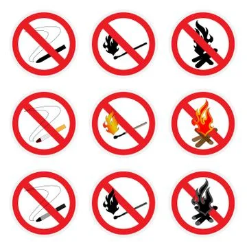No fire sign set 스톡 일러스트