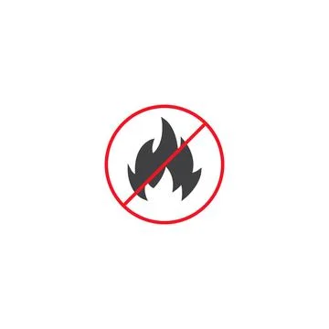 No fire sign. Vector icon template Stock Illustration