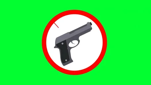 No Firearms and no weapon sign for security on Green Screen. No war No Guns.. Stock Footage 257976558