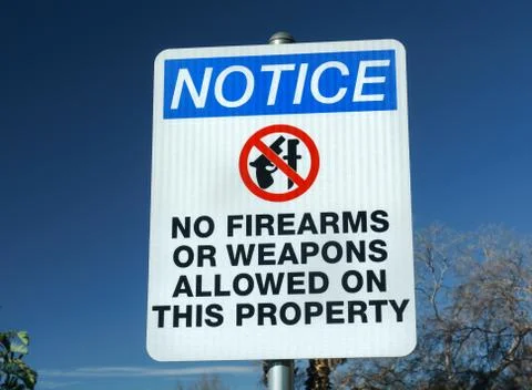 No Firearms or Weapons Sign Stock-Fotos