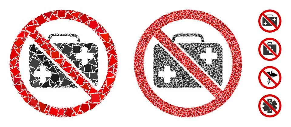 No first-aid case Composition Icon of Uneven Elements Stock-Illustration