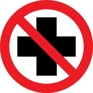 No first aid sign Illustrazione stock