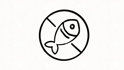 No Fish Icon Hand Drawn Animation Stock Footage 338000139