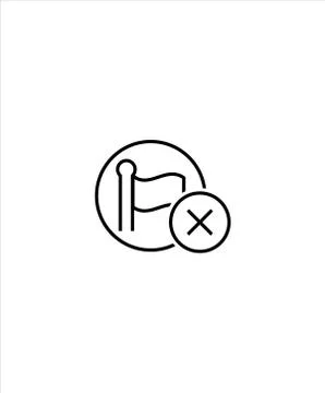 No flag icon,vector best line icon. Stock Illustration