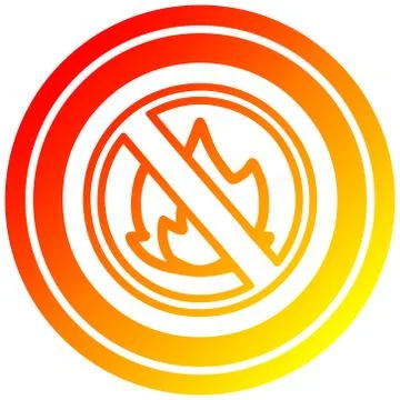No flames circular in hot gradient spectrum Ilustração Stock
