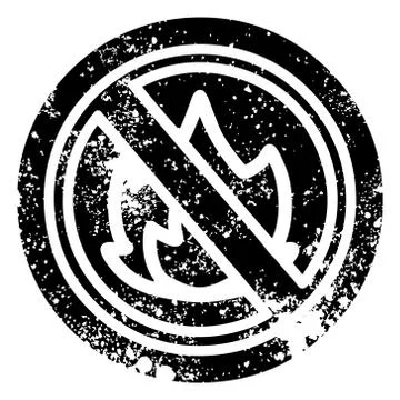 No flames distressed icon Stock Illustration