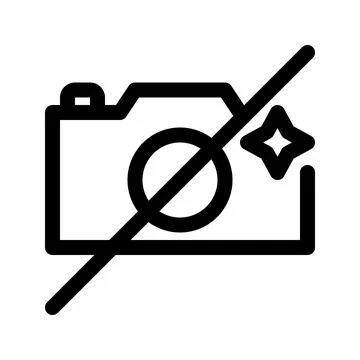 No flash outline icon. Vector graphics Illustrazione stock