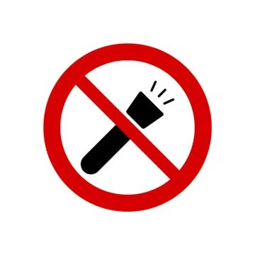 No flashlight allowed icon Stock Illustration