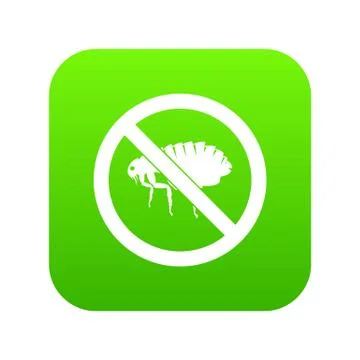 No flea sign icon digital green Illustrazione stock