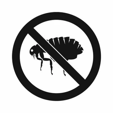 No flea sign icon, simple style Illustrazione stock