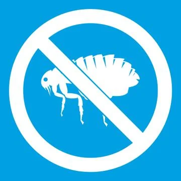 No flea sign icon white Stock Illustration