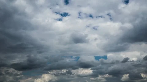 No flicker, Time lapse 4k or HD - dark heavy clouds cover all sky Stock Footage 37922001